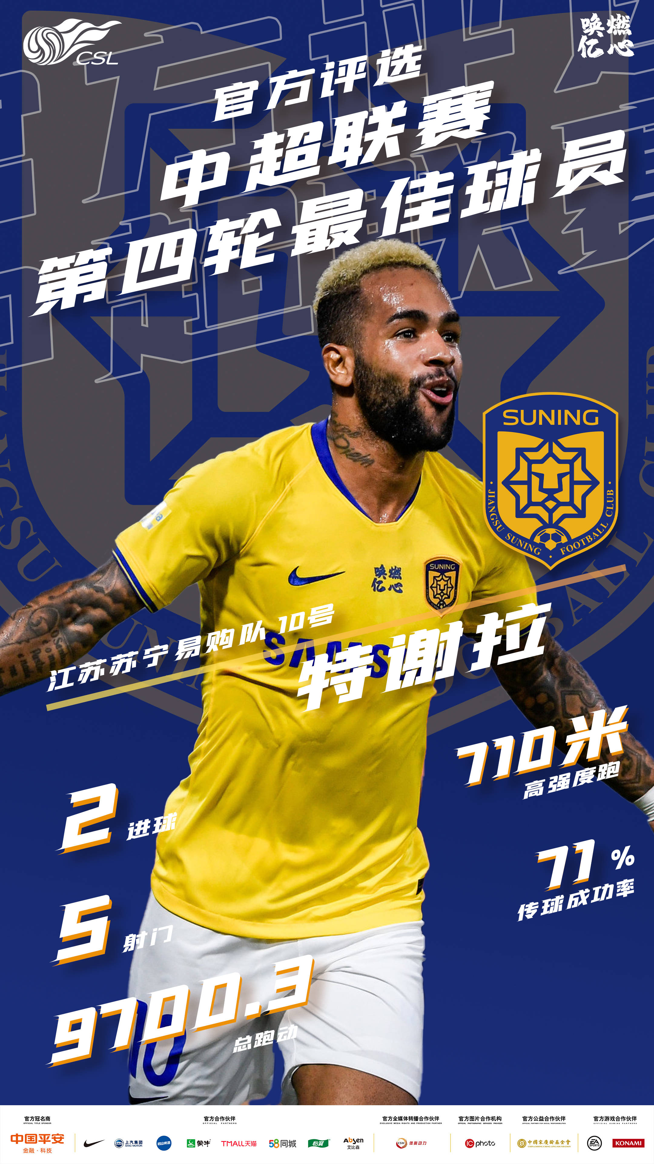 重庆力帆0-2苏宁，特谢拉梅开二度